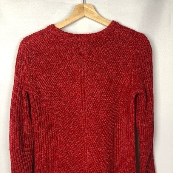 Madewell Red Hexcomb Texture Pullover Crew Neck Knit Sweater XS - Picture 7 of 8